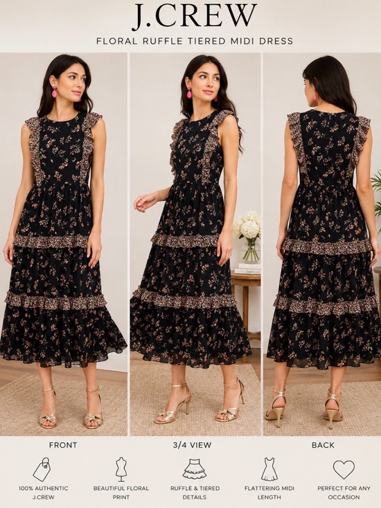 J. Crew Dresses & Skirts - J.Crew Floral Ruffle Tiered Maxi Dress | NWT | Sz 8 | Romantic Cottagecore Style